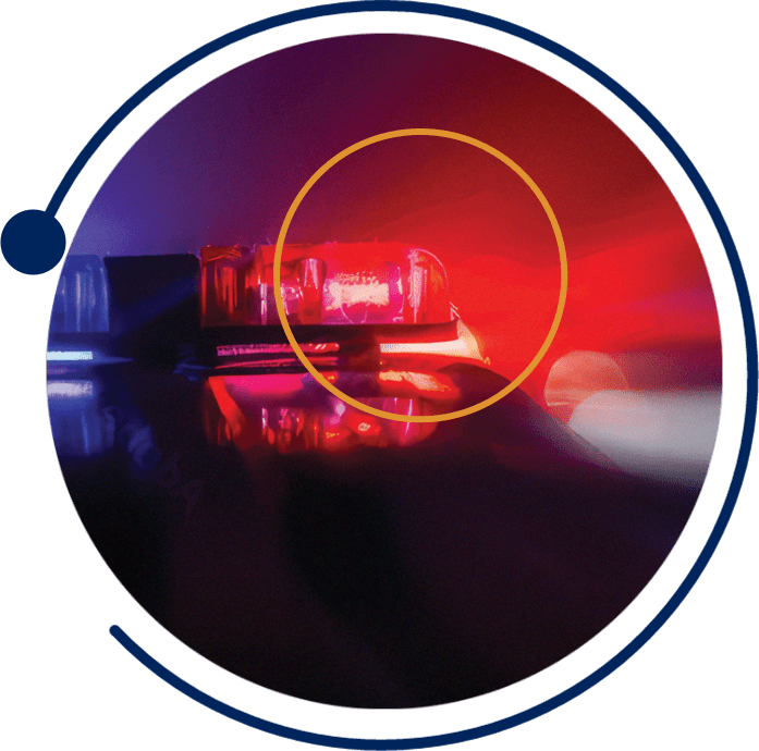 closeup of police lights